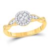 Image 1 : Diamond Halo Circle Cluster Ring 1/3 Cttw 14kt Yellow Gold