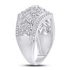 Image 3 : Diamond Floral Fashion Ring 1/2 Cttw 14kt White Gold