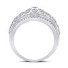 Image 4 : Diamond Floral Fashion Ring 1/2 Cttw 14kt White Gold