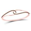 Image 1 : Brown Diamond Bangle Bracelet 1/2 Cttw 14kt Rose Gold