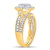 Image 3 : Princess Diamond Bridal Wedding Ring Band Set 3/4 Cttw 14kt Yellow Gold