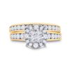 Image 2 : Princess Diamond Bridal Wedding Ring Band Set 1-3/8 Cttw 14kt Yellow Gold
