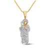 Image 1 : Mens Diamond Jesus Saint Charm Pendant 3/8 Cttw 14kt Yellow Gold