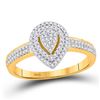 Image 1 : Diamond Cluster Bridal Wedding Engagement Ring 1/4 Cttw 10kt Yellow Gold