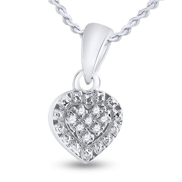 Diamond Heart Pendant .03 Cttw Sterling Silver