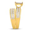 Image 4 : His Hers Princess Diamond Square Matching Wedding Set 1-1/2 Cttw 14kt Yellow Gold
