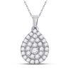 Image 1 : Diamond Teardrop Pendant 1/2 Cttw 10kt White Gold
