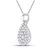Image 2 : Diamond Teardrop Pendant 1/2 Cttw 10kt White Gold