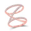 Image 1 : Diamond Negative-Space Fashion Ring 1/2 Cttw 14kt Rose Gold