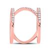 Image 3 : Diamond Negative-Space Fashion Ring 1/2 Cttw 14kt Rose Gold