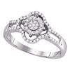 Image 1 : Diamond Cluster Ring 1/4 Cttw 10kt White Gold