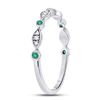 Image 3 : Emerald Diamond Marquise Dot Stackable Band Ring 1/8 Cttw 10kt White Gold