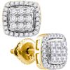Image 1 : Diamond Square Earrings 1 Cttw 10kt Yellow Gold