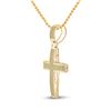Image 2 : Mens Yellow Color Enhanced Diamond Cross Charm Pendant 1/2 Cttw 10kt Yellow Gold