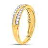 Image 3 : Diamond Diagonal Stripe Band Ring 1/4 Cttw 14kt Yellow Gold