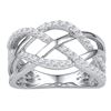 Image 1 : Diamond Woven Crossover Band Ring 1/3 Cttw 10kt White Gold