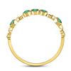 Image 4 : Emerald Dot Stackable Band Ring 1/20 Cttw 10kt Yellow Gold