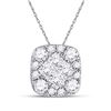 Image 1 : Princess Diamond Square Pendant 1/4 Cttw 14kt White Gold