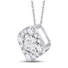 Image 2 : Princess Diamond Square Pendant 1/4 Cttw 14kt White Gold