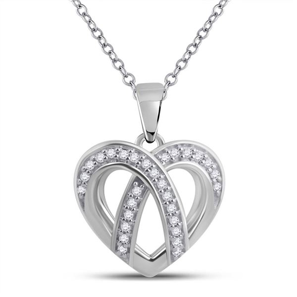Diamond Heart Pendant 1/10 Cttw 10kt White Gold