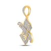 Image 2 : Mens Diamond Flying Dollar Money Charm Pendant 1/2 Cttw 10kt Yellow Gold