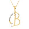 Image 1 : Diamond B Initial Letter Pendant 1/12 Cttw 10kt Yellow Gold