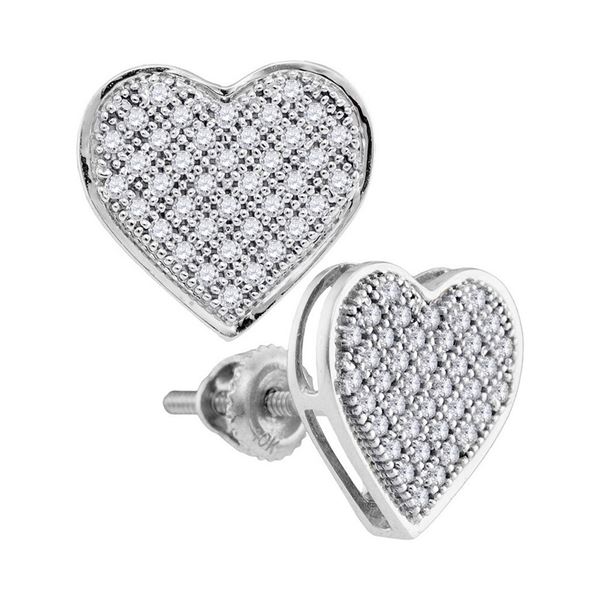 Diamond Heart Earrings 1/4 Cttw 10kt White Gold