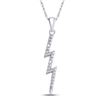 Image 1 : Diamond-accent Lightning Bolt Pendant .01 Cttw Sterling Silver
