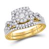 Image 1 : Diamond Bridal Wedding Ring Band Set 1 Cttw 14kt Yellow Gold