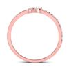 Image 4 : Diamond Key Stackable Band Ring 1/8 Cttw 10kt Rose Gold