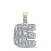 Image 1 : Mens Diamond Bubble E Letter Charm Pendant 1 Cttw 10kt Yellow Gold