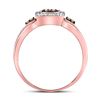 Image 4 : Brown Diamond Square Cluster Ring 1/8 Cttw 10kt Rose Gold