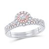 Image 1 : Diamond Bridal Wedding Ring Band Set 1/2 Cttw 10kt Two-tone Gold