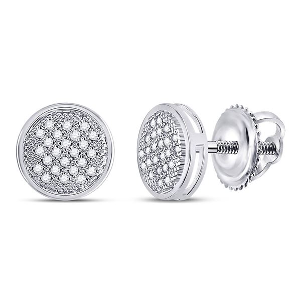 Diamond Circle Earrings 1/6 Cttw Sterling Silver