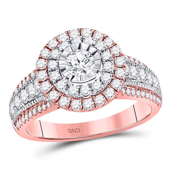 Diamond Solitaire Bridal Wedding Engagement Ring 1-1/4 Cttw 14kt Rose Gold