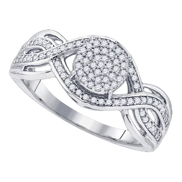 Diamond Cluster Bridal Wedding Engagement Ring 1/3 Cttw 10kt White Gold