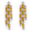 Image 1 : EARRINGS 6.33ct CERTIFIED DIAMOND & YELLOW SAPPHIRE 14K