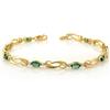 Image 1 : ACA CERTIFIED 2.02ctw DIAMOND & EMERALD BRACELET GOLD