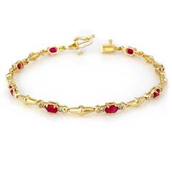 BRACELET 2.75ctw ACA CERTIFIED DIAMOND & RUBY  GOLD