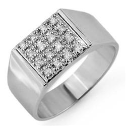 ACA CERTIFIED 0.25ctw DIAMOND MEN'S RING IN WHITE GOLD