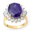 Image 1 : FINE 8.03ctw ACA CERTIFIED DIAMOND & TANZANITE RING 14K