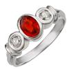 Image 1 : ACA CERTIFIED 1.05ctw DIAMOND & RED SAPPHIRE RING GOLD