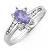 Image 1 : CERTIFIED 1.08ctw DIAMOND & TANZANITE RING WHITE GOLD