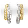 Image 1 : CERTIFIED 0.65ctw DIAMOND HOOP ERRINGS TWO-TONE GOLD