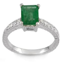 FINE 2.15ctw ACA CERTIFIED DIAMOND & EMERALD RING 14KT