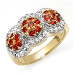 FINE 1.50ctw ACA CERTIFIED DIAMOND & RED SAPPHIRE RING