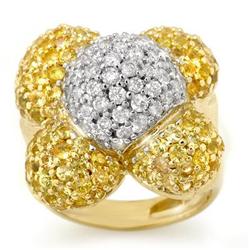 RING 7.0ctw ACA CERTIFIED DIAMOND & YELLOW SAPPHIRE