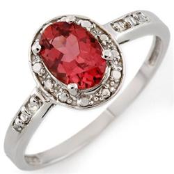 FINE 0.85ctw CERTIFIED DIAMOND & PINK TOURMALINE RING