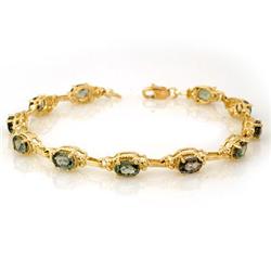 CERTIFIED 8.0ctw GREEN SAPPHIRE BRACELET IN YELLOW GOLD