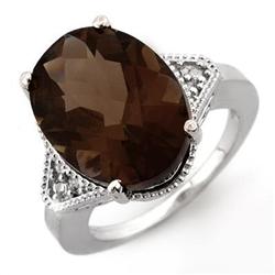 FINE 9.18ctw ACA CERTIFIED DIAMOND & SMOKY TOPAZ RING